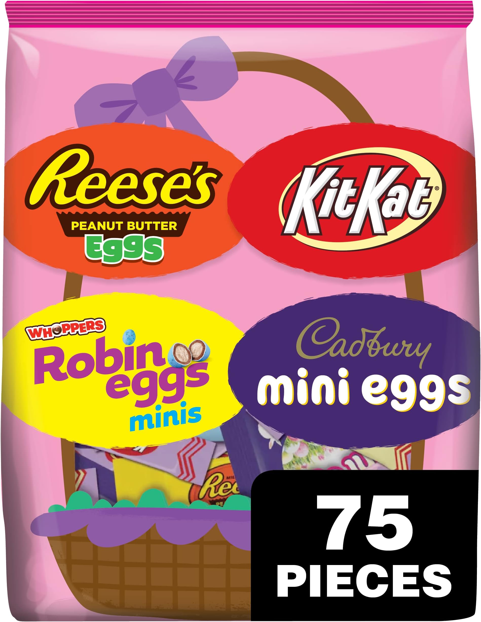 Hershey Chocolate Assortment Treats, Easter Candy, 33.4 oz Bulk Variety Bag (75 Pieces)