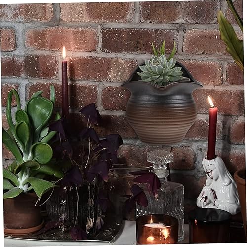 Miniatura 2 de GANAZONO 1 pieza de lavabo colgante decoración floral decoración de cama macetas montadas en la pared mini maceta colgante de cerámica maceta bonsái