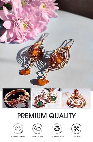 Miniatura 7 de OYuYeaD Alambre de cobre suave 99.9% calibre 180.039 in de diámetro, 131 pies, 0.66 libras de cobre puro para bricolaje, alambre de cobre,