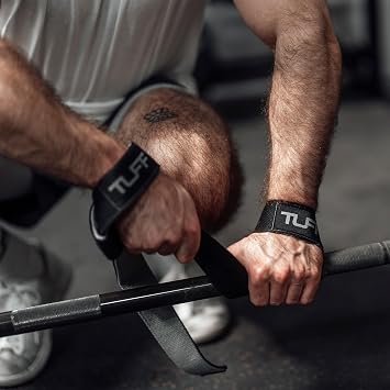 TUFF Dual-Ply Lifting Straps for Weightlifting & Powerlifting - Heavy Duty Cotton, 24-inch Length, Reinforced Stitching, Max 1320 lbs Capacity, Anti-Fray, Sold as Pairs