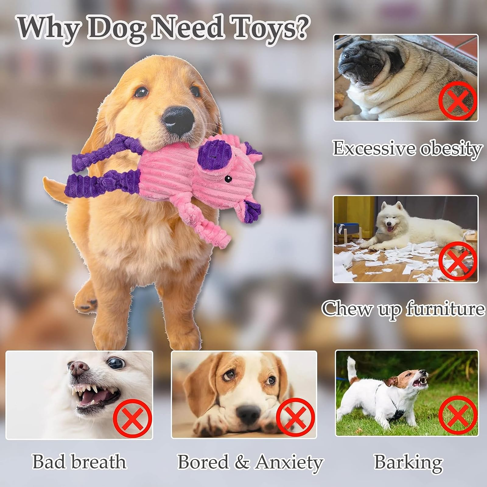 6Er-Pack Hundespielzeug, Plüsch, Quietschendes Hundespielzeug, Sortiment An Plüschtier-Hundespielzeugen, Vorteilspack, Welpen-Haustier-Hundespielzeug Für Kleine Bis Mittelgroße Hunde