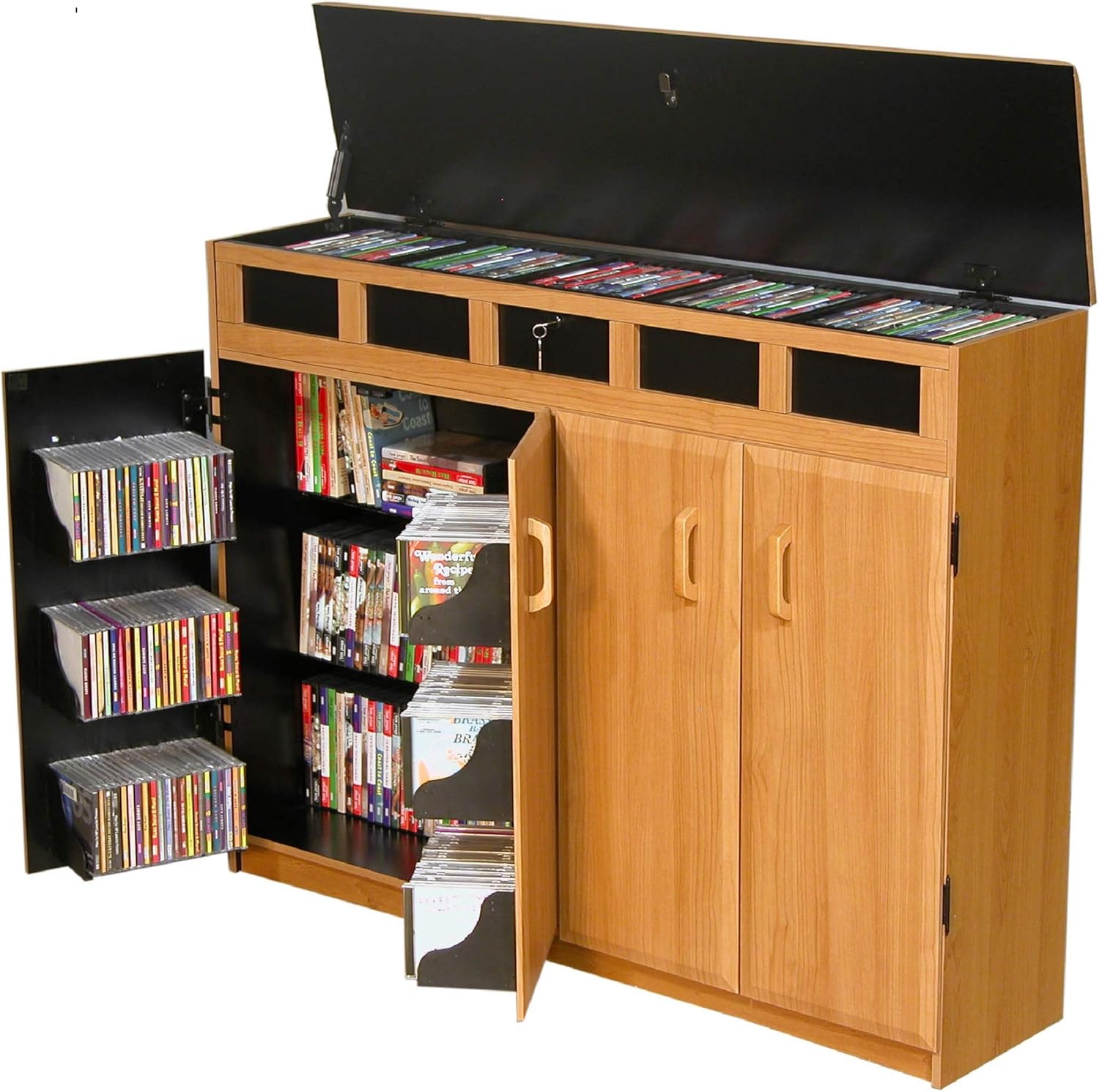 Venture Horizon Top Load Media Cabinet - Oak