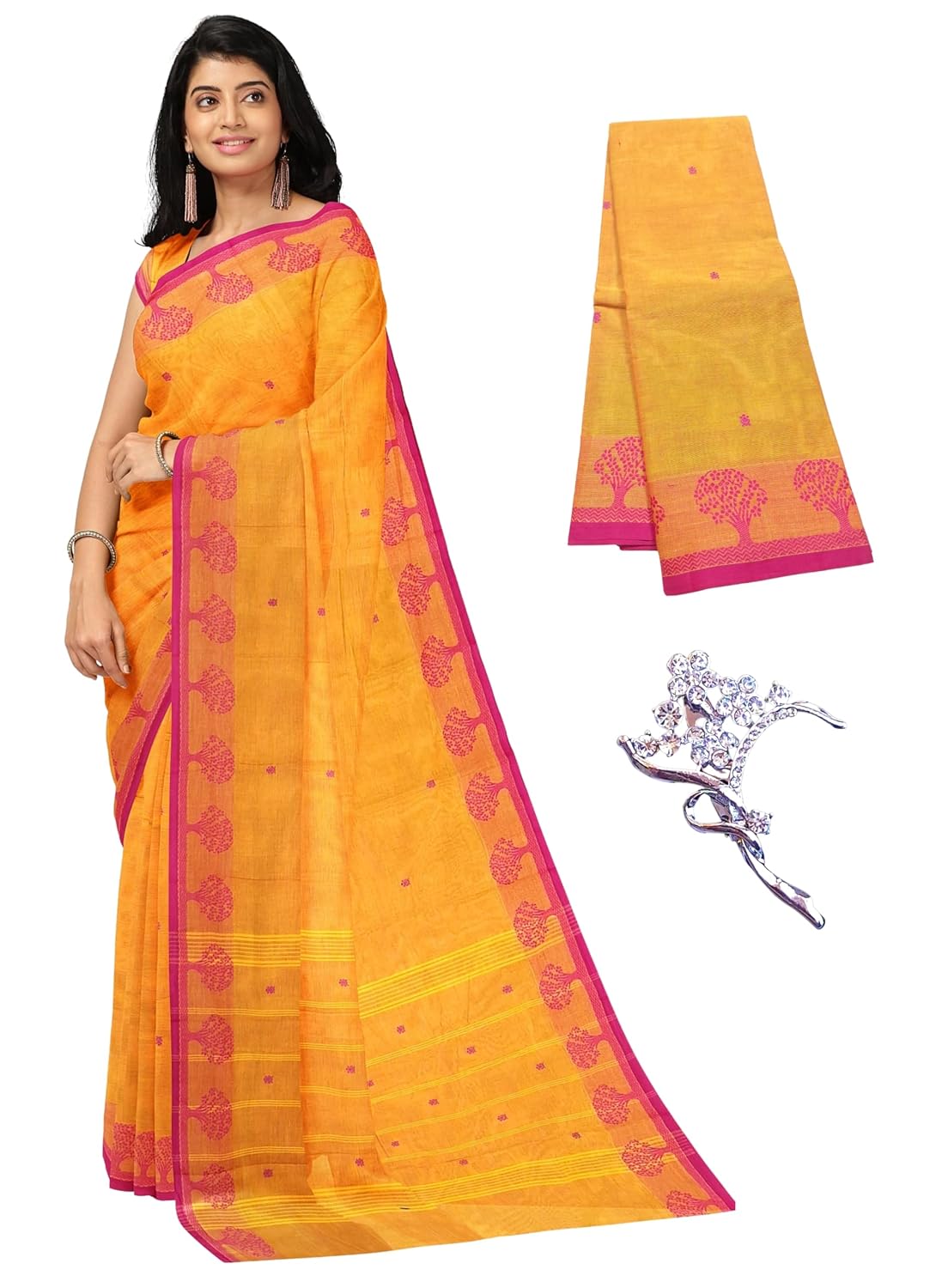 NandaVanam Chettinad Cotton Sarees for Women with Blouse | Handloom Sarees for Women With Tree Border | Daily use and All ... - Review, Price and Buying Guide