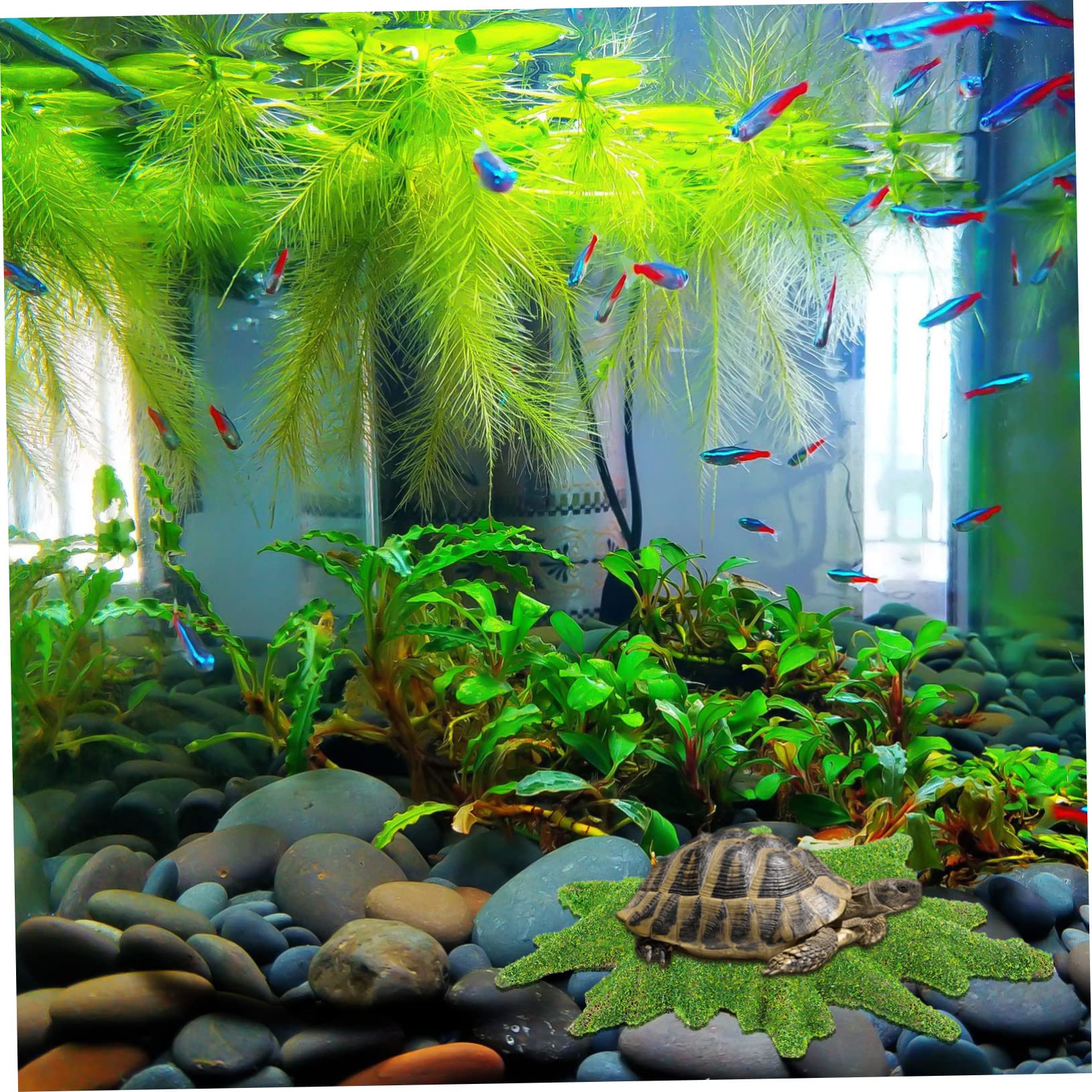 Parliky Simulation Lawn Reptile Hideout Accessory Lifelike Decor for Terrarium Landscape Material for Habitat for Reptile Enclosures