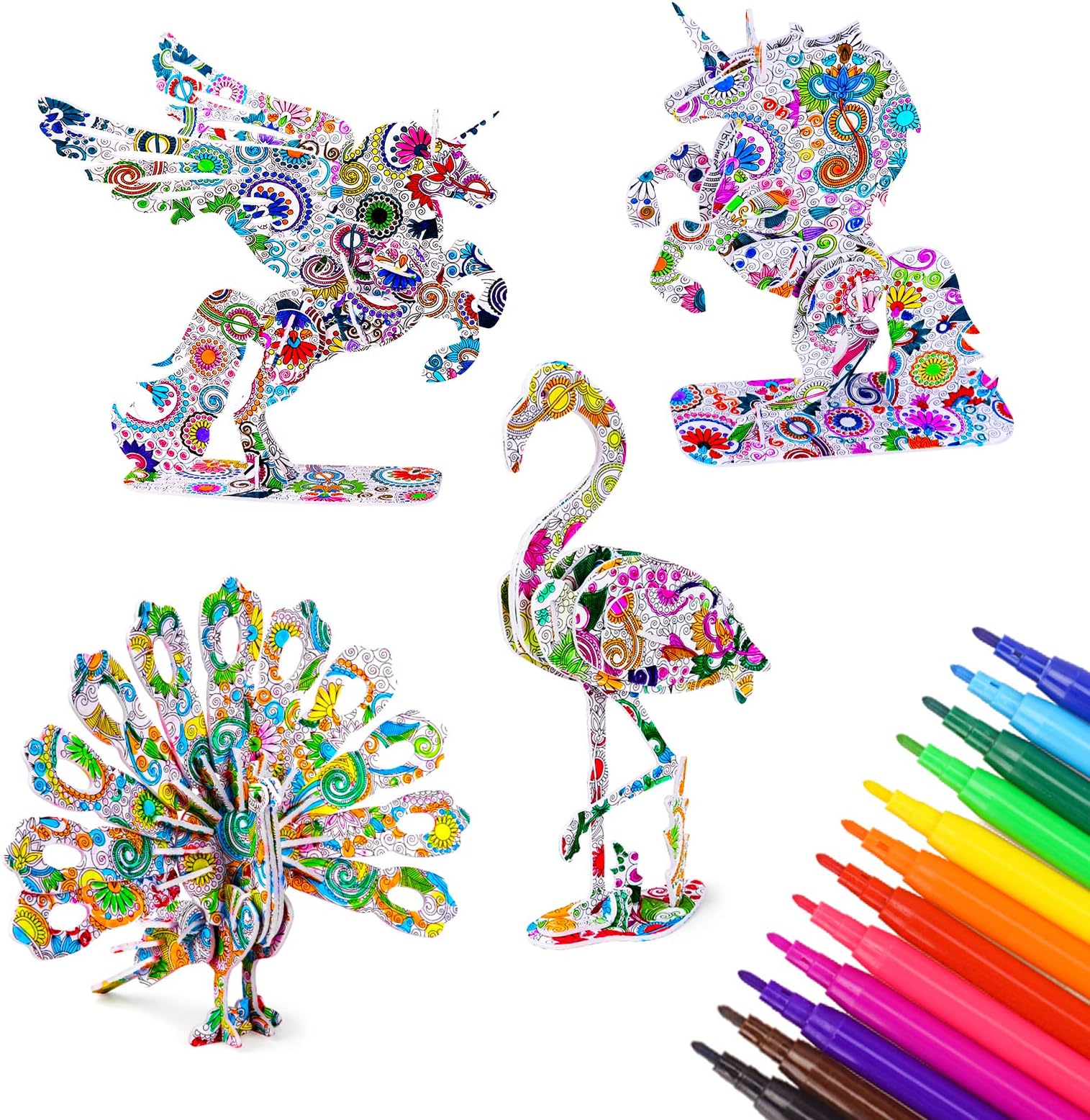 Tateangnik Arts and Crafts for Kids boys Girls toys, Educational 3d Coloring Puzzle gifts for 5-12 years old Girl Boy Birthday Gift