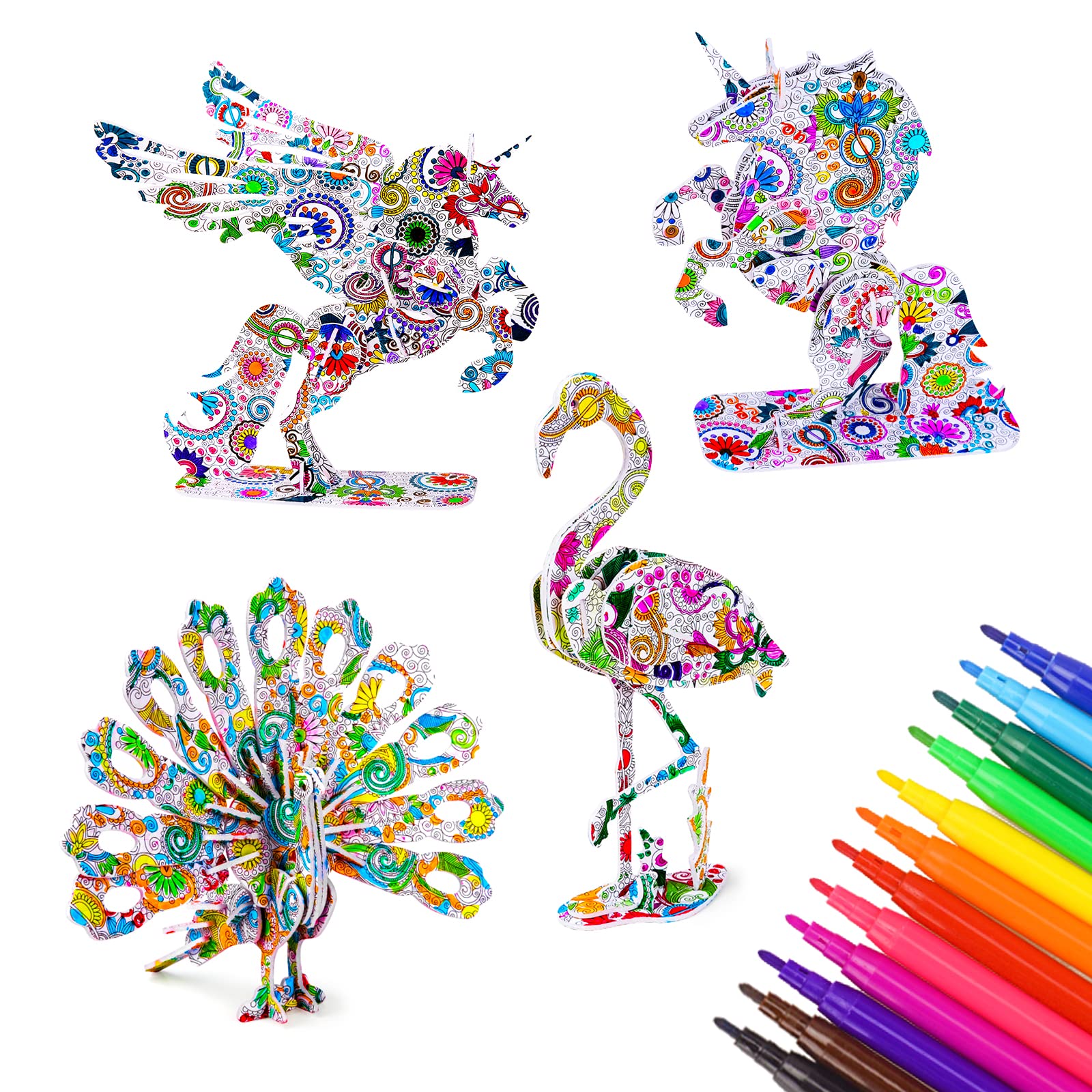 Tateangnik Arts and Crafts for Kids boys Girls toys, Educational 3d Coloring Puzzle gifts for 5-12 years old Girl Boy Birthday Gift