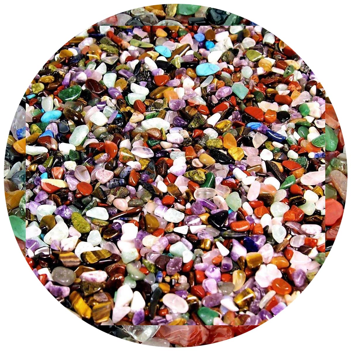 Bunter Trommelstein - Mix echte Edelstein - Mischung aus aller Welt Ø ca. 8 – 15 mm kleine Heilsteine Mineralien Dekosteine Wassersteine Glückssteine (Packung Nr. 6 mit 25 Kg)