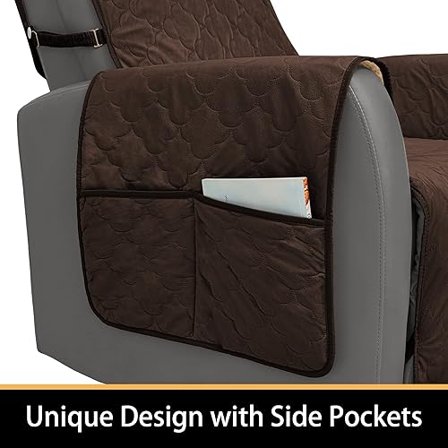 Miniatura 5 de CHHKON Fundas de terciopelo para sillas reclinables, fundas impermeables para sillas reclinables, para sala de estar, parte inferior antideslizante,