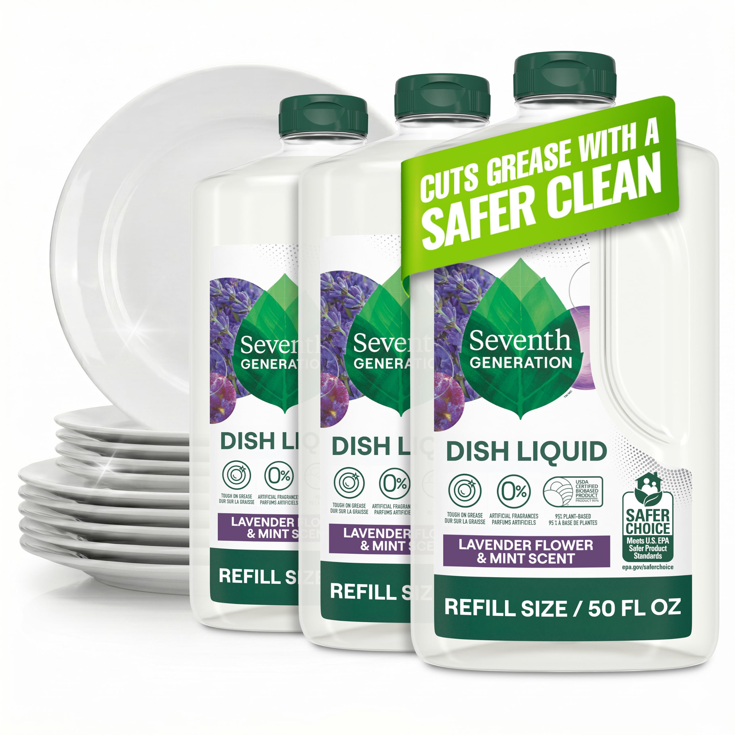 Seventh Generation Lavender / 50 Fl Oz (Pack of 3) / Lavender Refill Dish Soap