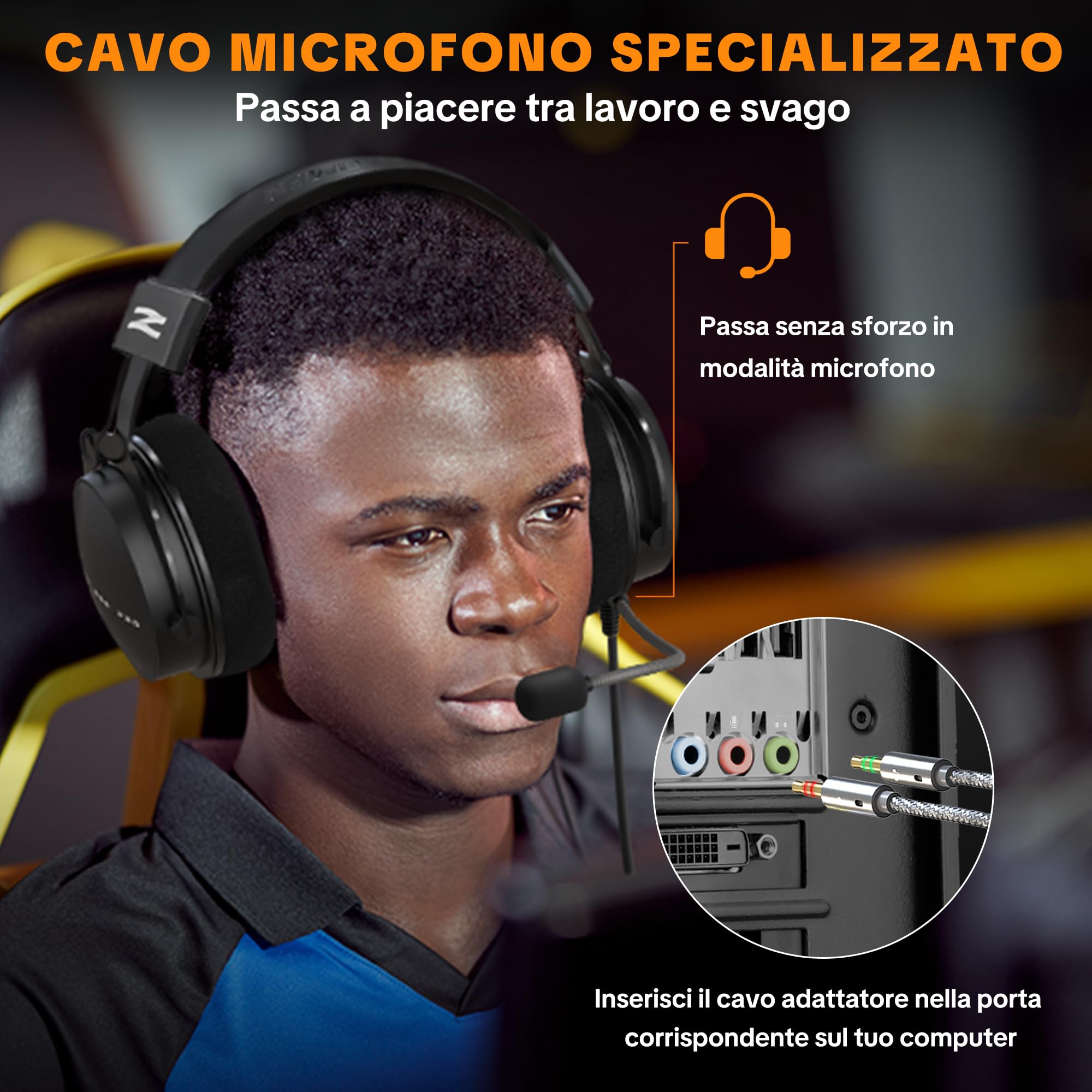 talomen W550X Cuffie da Studio Professionali, Cuffie Over-Ear Cablate Chiuse con Padiglioni in Pelle e Velluto, Cavi Staccabili, Ideali per Registrazione, Missaggio, Mastering, DJ, Gaming