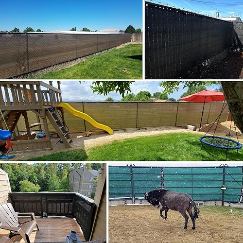 Miniatura 5 de Patio Paradise - Rejilla para valla de privacidad gris de 4 x 6 pies, cubierta de valla resistente con ojales, paneles de malla para valla temporal