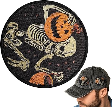 Pumpkins Spooky Skeleton Patch Halloween Pumpkin Embroidered Patches Badges