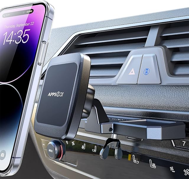 APPS2Car Magnetic Universal CD Phone Holder Car, CD Slot Phone Holder, CD Slot Mount Phone Holder Universally Compatible iPhone11/11Pro/Xs MAX/XR/XS/X, Galaxy S10/S10+/S9 and More