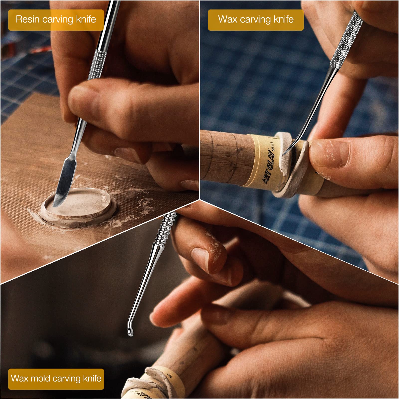 Set Da 12 Pezzi In Acciaio Inossidabile Per Intagliare La Cera Comprendente Forbici Per Cera Utensili Per Argilla E Utensili Per Intagliare Frutta Zucche Meloni E Denti 90849284 - Foto 11