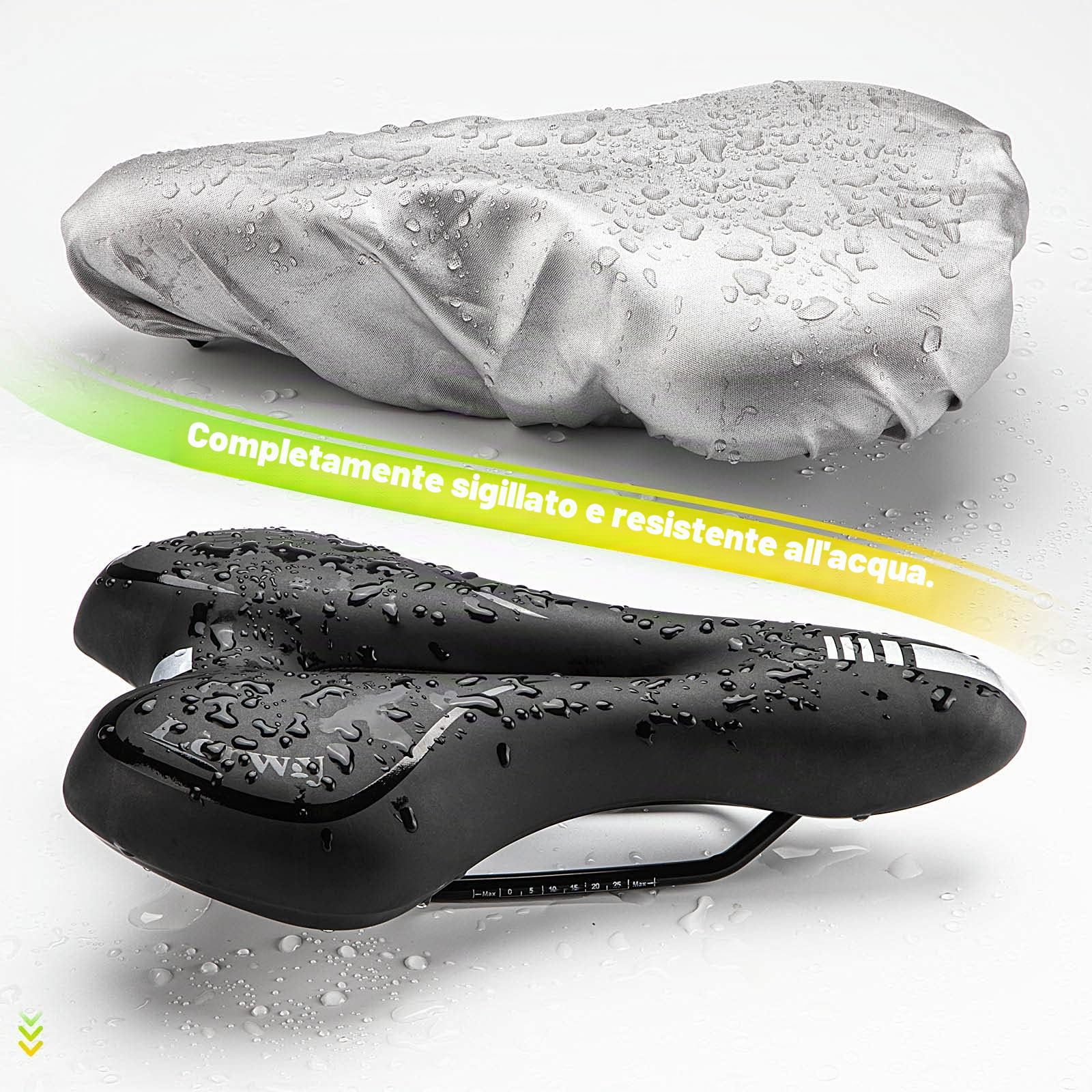 LERWAY Sella Bicicletta MTB, Sella Bici MTB, Nero Sedile Bici Strada Ciclismo BMX, Traspirante Sella Bici in PU Pelle, Impermeabile Sella Velo Confortevole Hollow Riflettente Bike Saddle