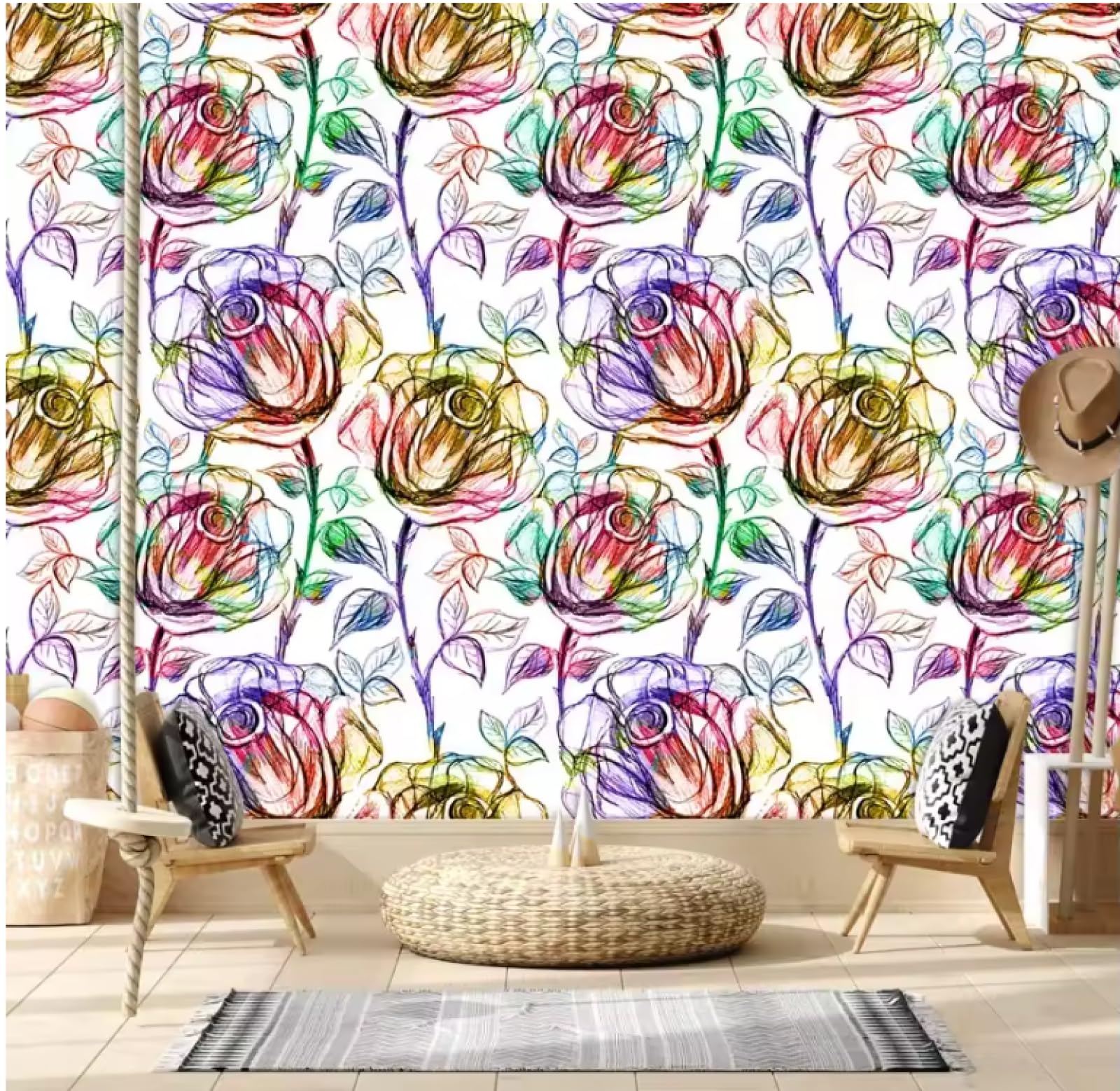 Tapety ścienne wystrój domu tapeta salon kwiat kwiat róża obraz mural tapeta 3D, 300 x 210 cm