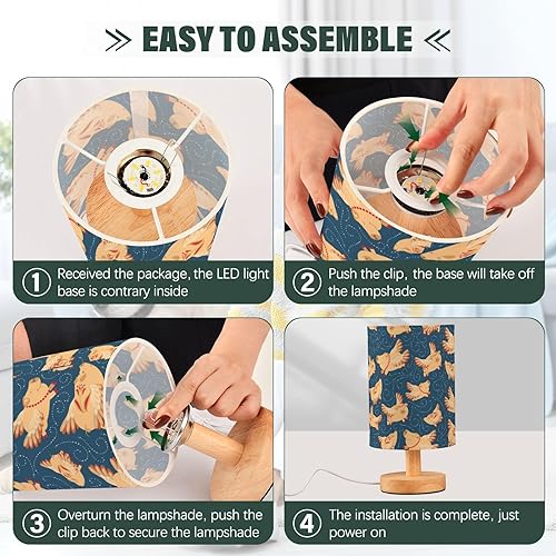 Miniatura 4 de Lámpara de noche pequeña lámpara de escritorio clásica cerdos voladores azul oscuro cielo lámpara para estudio sala de estar