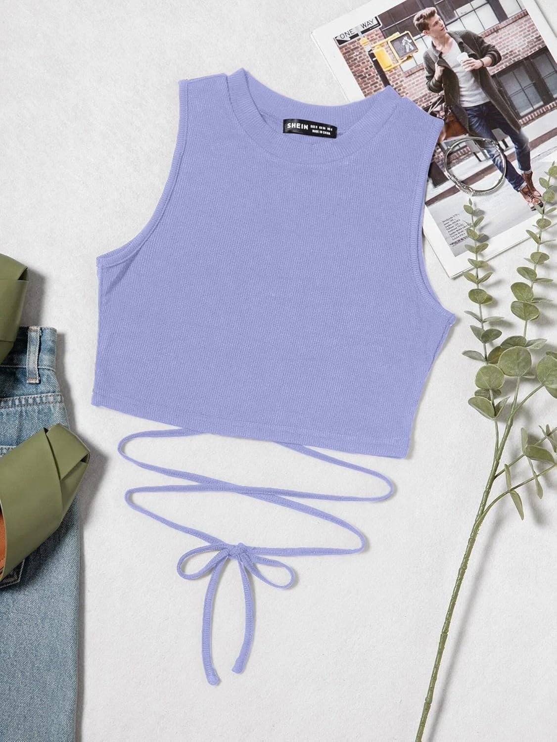 Amazon.com: KNETE Women’s T-Shirt Lace Up Waist Tank Top Women’s T