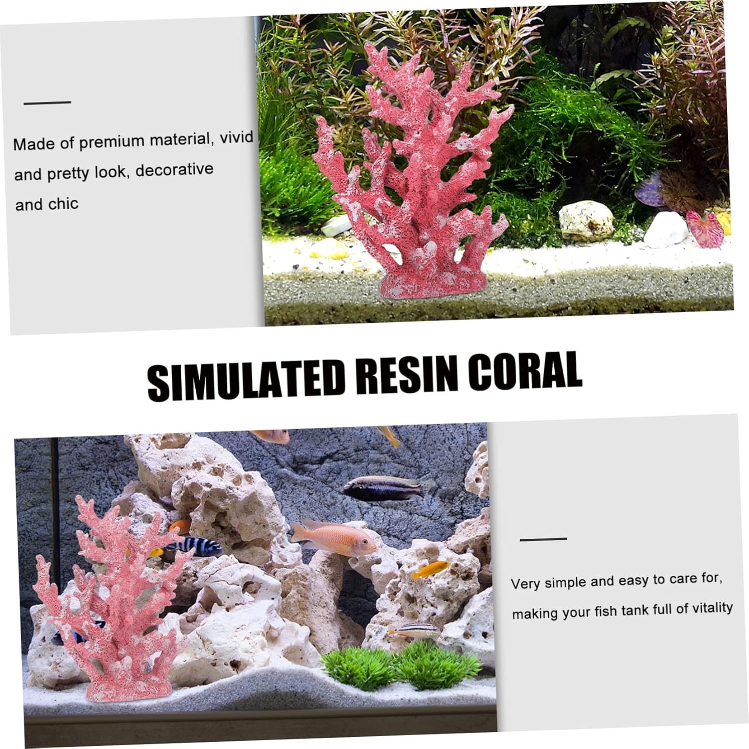 Aquarium Artificial Coral Decor Creative Resin Coral Ornament for Fish Tank Vivid and Natural Look for Beautiful Aquarium Landscaping Home Decor and Tabletop Decoration