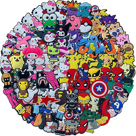 100 Pack Wholesale Cartoon Charms for Kids Shoe Decoration
