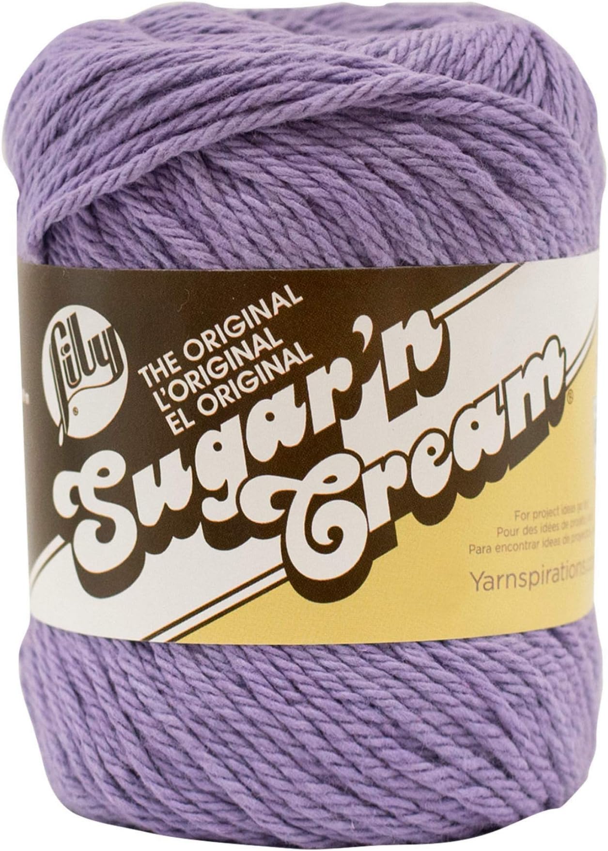 10200101317 Sugar 'N Cream The Original Solid Yarn, 2.5oz, Medium 4 Gauge, 100% Cotton - Hot Purple - Machine Wash & Dry