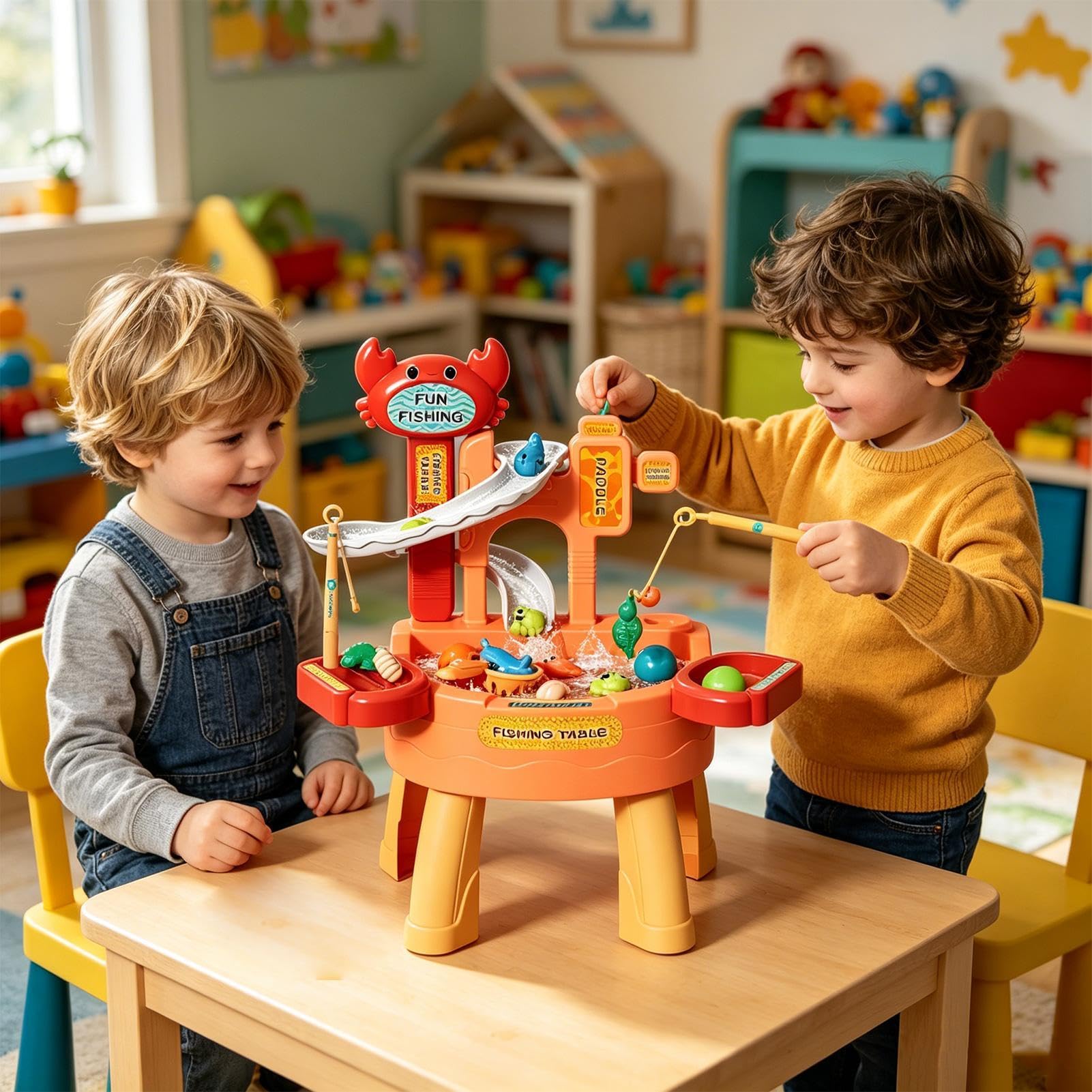 Tavolo Acquatico Da Esterno Di Pesca Estivo | Di Pesca Per Bambini Per L'Età Prescolare Giardino Patio Spiaggia Campeggio Asilo Casa Bagno Sala Giochi Vacanze Compleanno