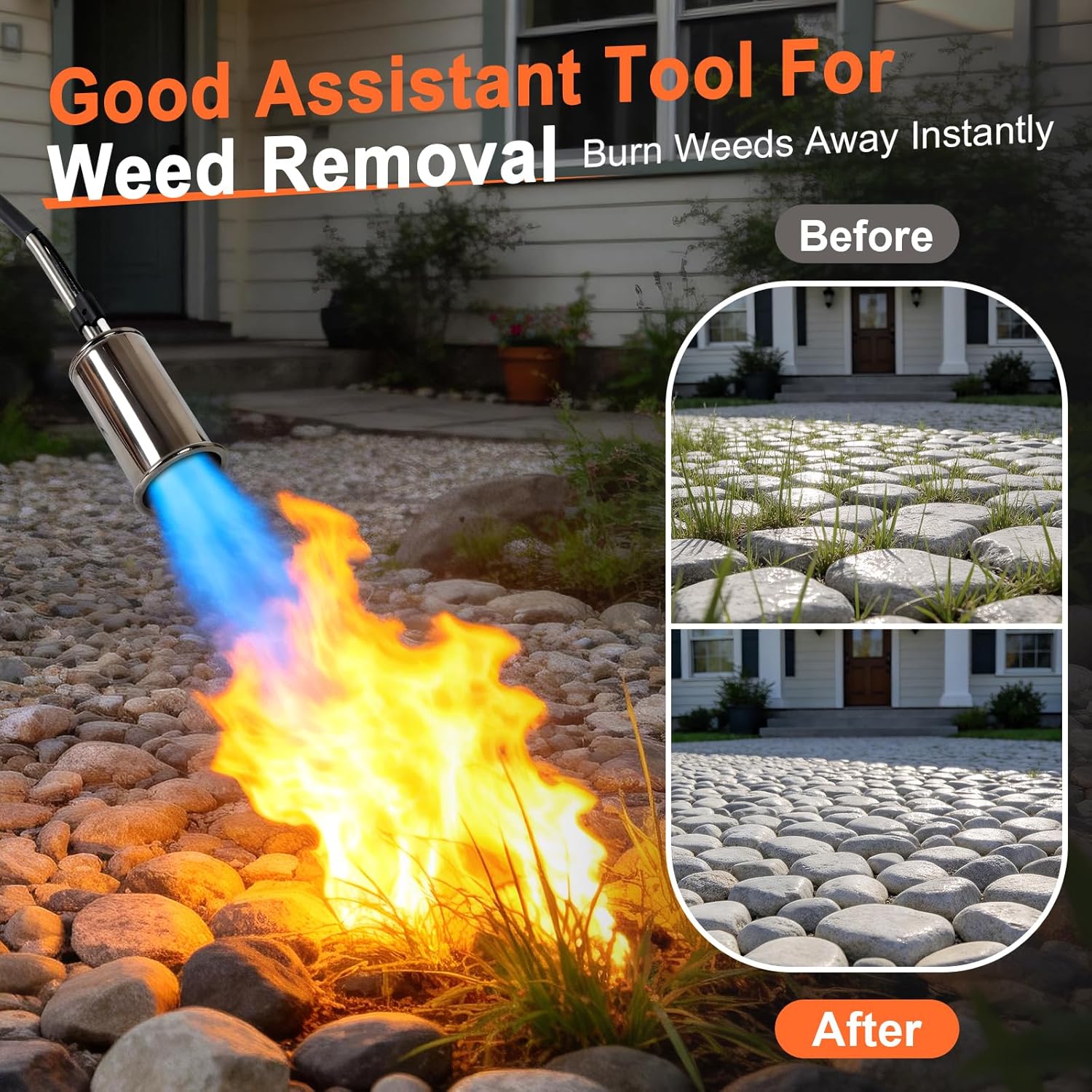 Propane Torch Weed Burner,35" Extended Blow Torch with Flame Control Valve, Flame Thrower Detachable Long Arm,Burner Torches for Outside, Yard,Garden,BBQ,Weeding,Wood,Melting Snow