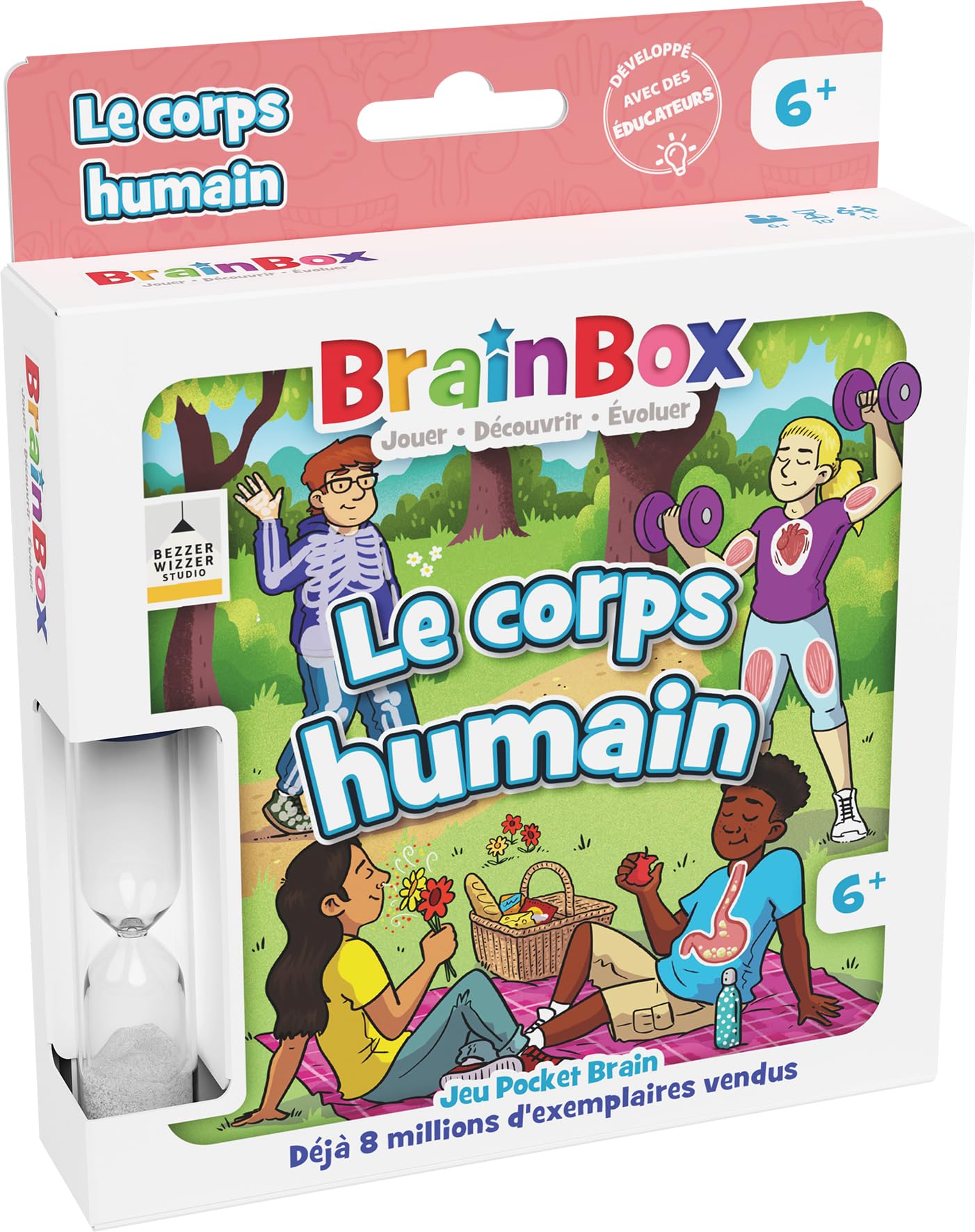 BRAINBOX Pocket : Le Corps Humain - Jeu de Cartes de Mémoire et Observation - Jeu Familial Rapide pour Enfants dès 6 Ans - Apprendre en s'Amusant - Edition Poche - 1+ Joueur - Version Française