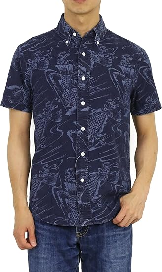 Amazon ポロ ラルフローレン Polo Ralph Lauren メンズ スリムフィット インディゴ ボタンダウン 半袖シャツ アロハ シャツ 並行輸入品 シャツ 通販