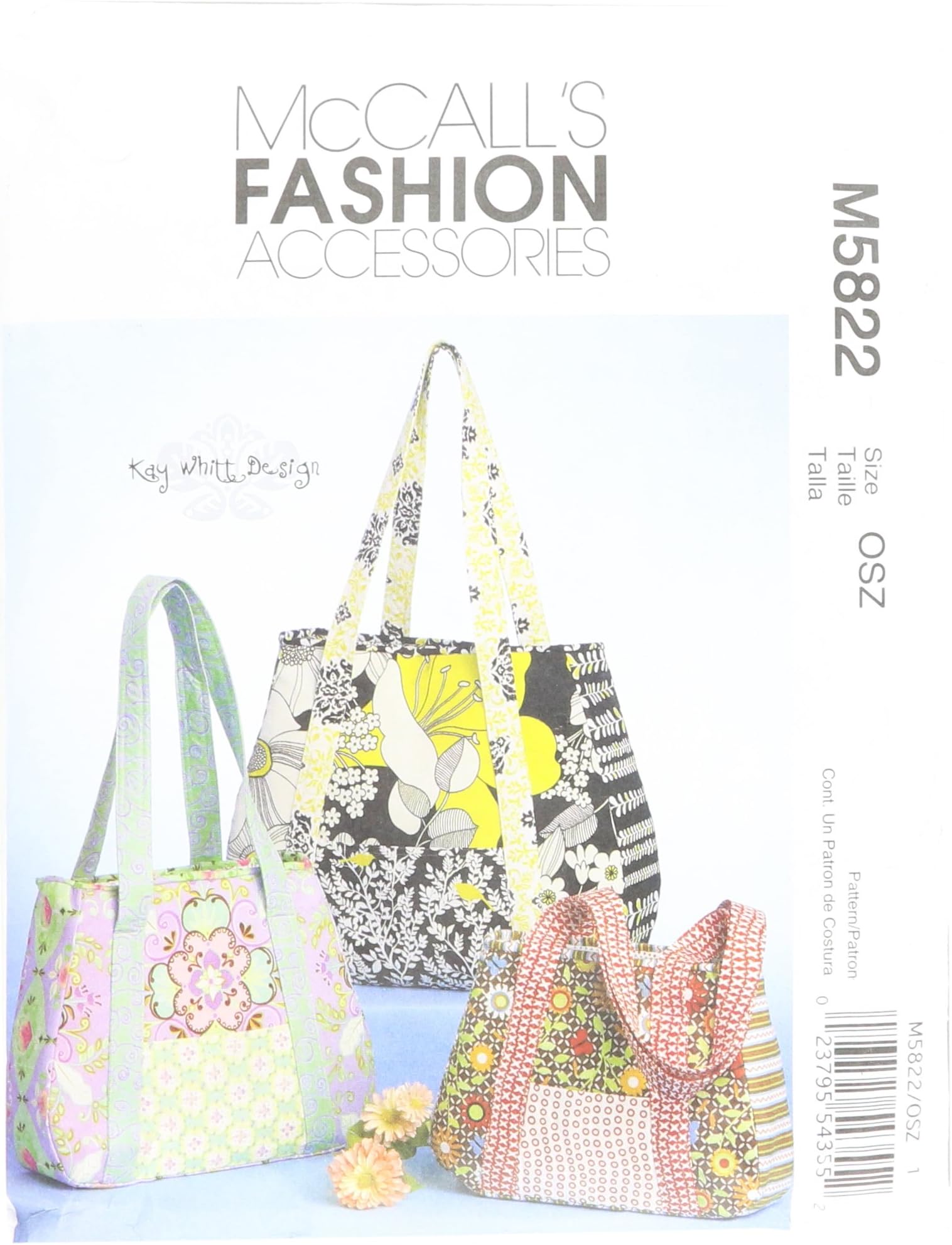 McCall's Patterns M5822 Tote Bag in 3 Sizes, One Size Only