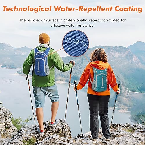 Miniatura 7 de Seektop Mochila de senderismo pequeña de 15 L para viajes, impermeable, ligera, bolsa de senderismo para mujeres y hombres