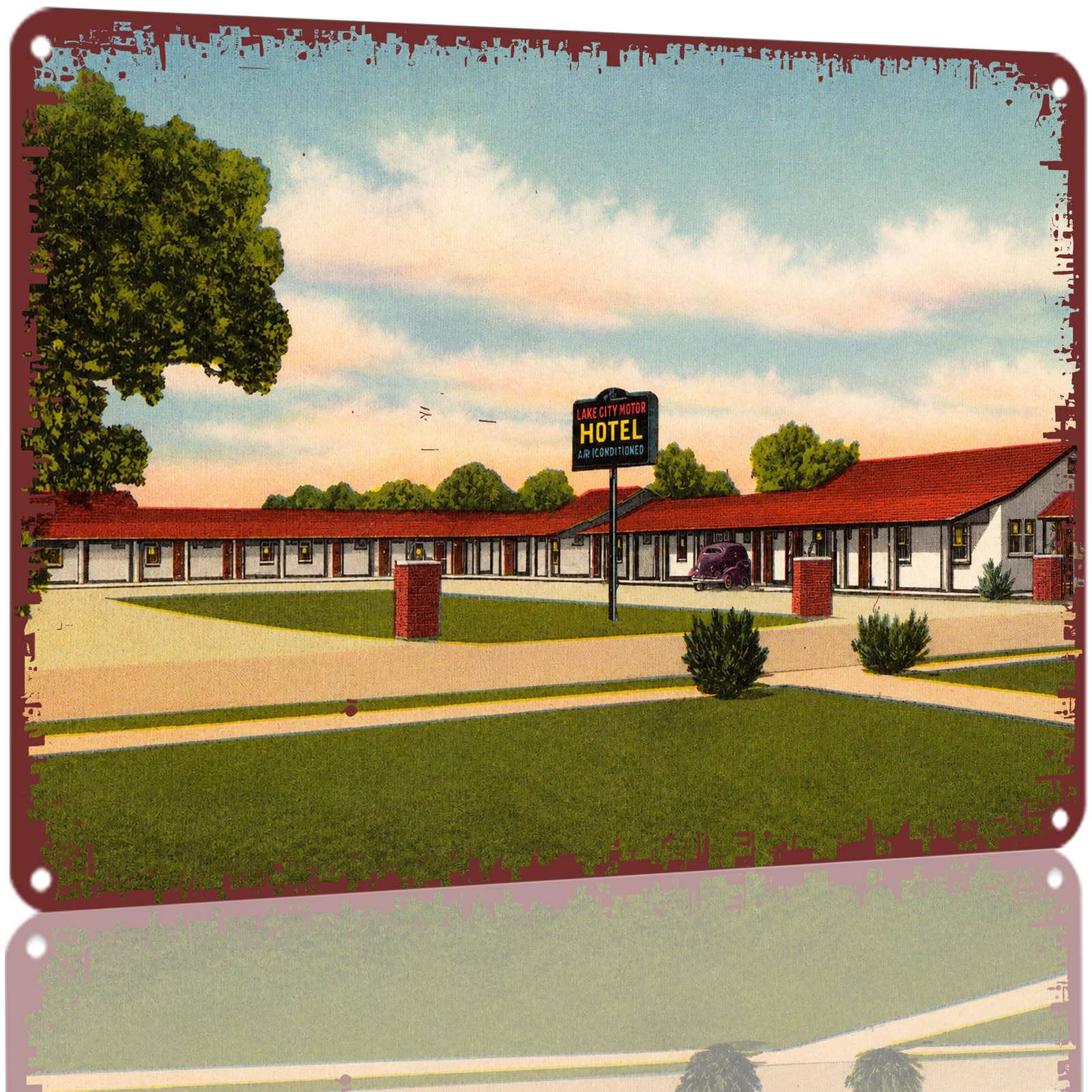 Kwqdozf As Pic Vintage Style Metal Tin Sign 8X12 Inch Retro Motor Hotel Print Aluminum Sig