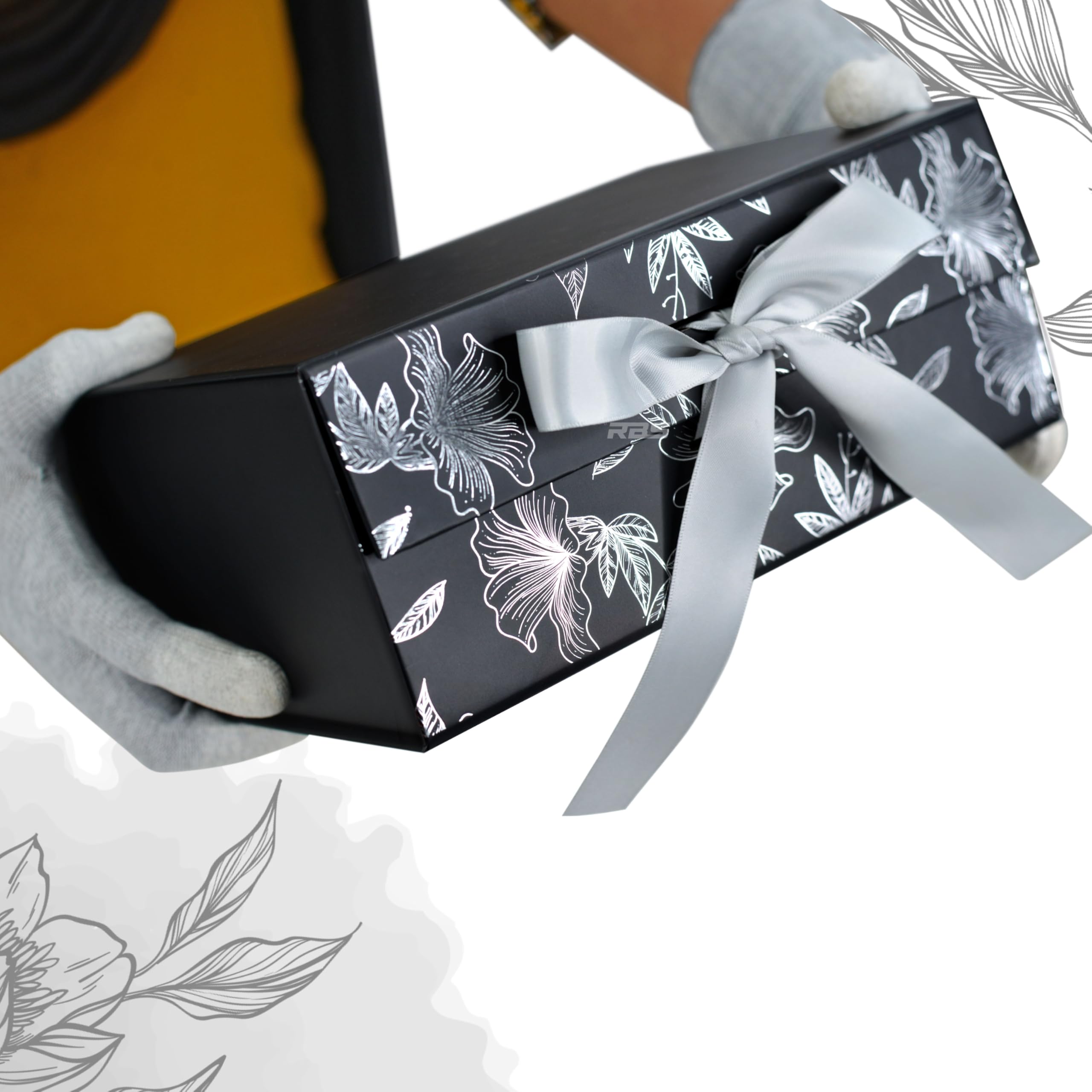 RBS® - Gift Box 23 x 16 x 10cm gift boxes for packaging (1 Pack) Decorative gift packing box Multipurpose gift hampers Hold upto 5 kg occasion empty gift box for packaging (Silver Front Floral) (B0D95TZD7S) Amazon Price History, Amazon Price Tracker