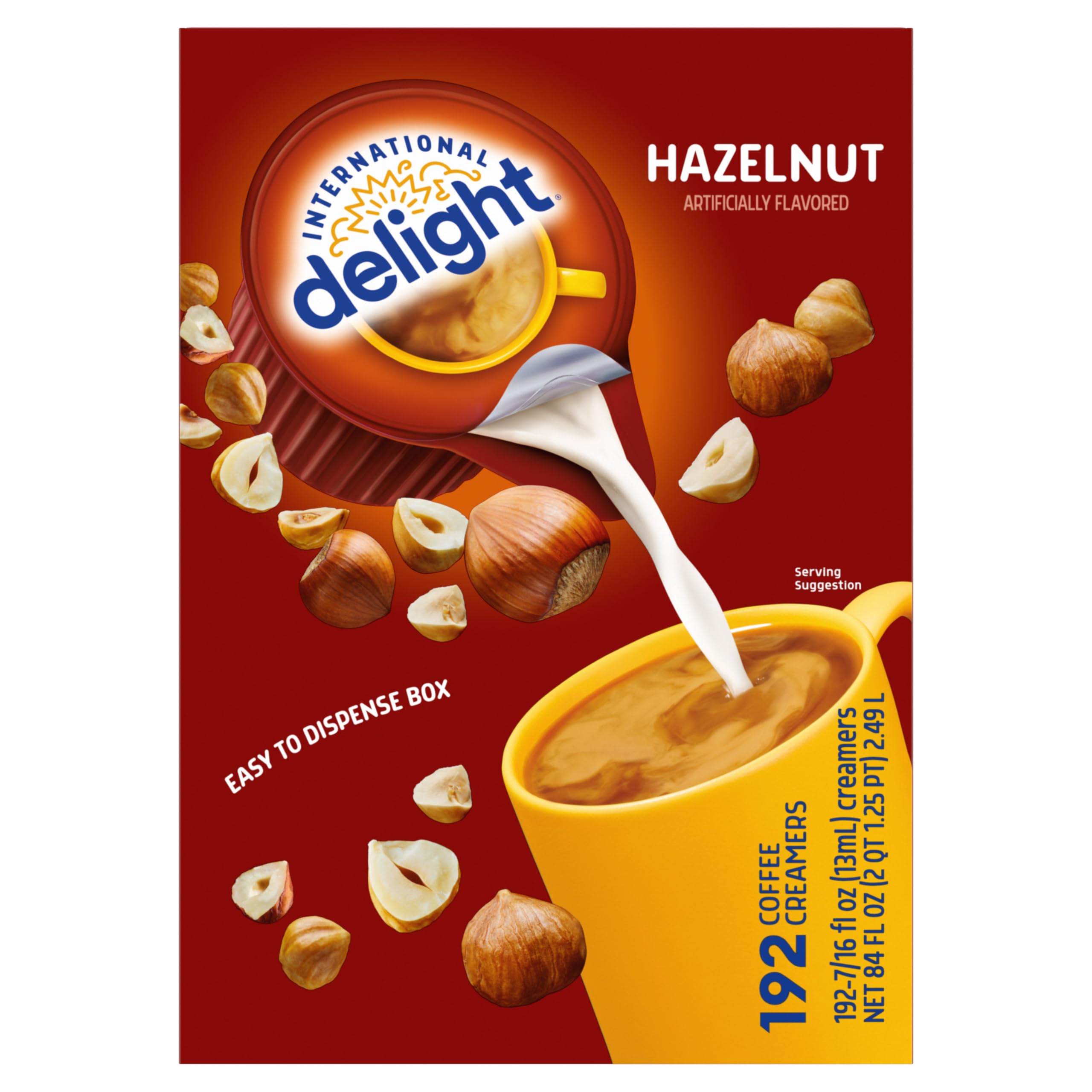 International Delight Hazelnut Liquid Creamer, 192-Count Single-Serve Packages