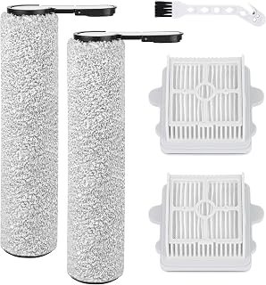 Roller Brush and Filters Replacement Parts for Roborock F25 / F25 Ace / F25 Alt / F25 LT/F25 Ultra Cordless Wet Dry Vacuum Cleaner- 2 Roller Brushes + 2 HEPA Filters + 1 Cleaning Brush (5 Pcs)