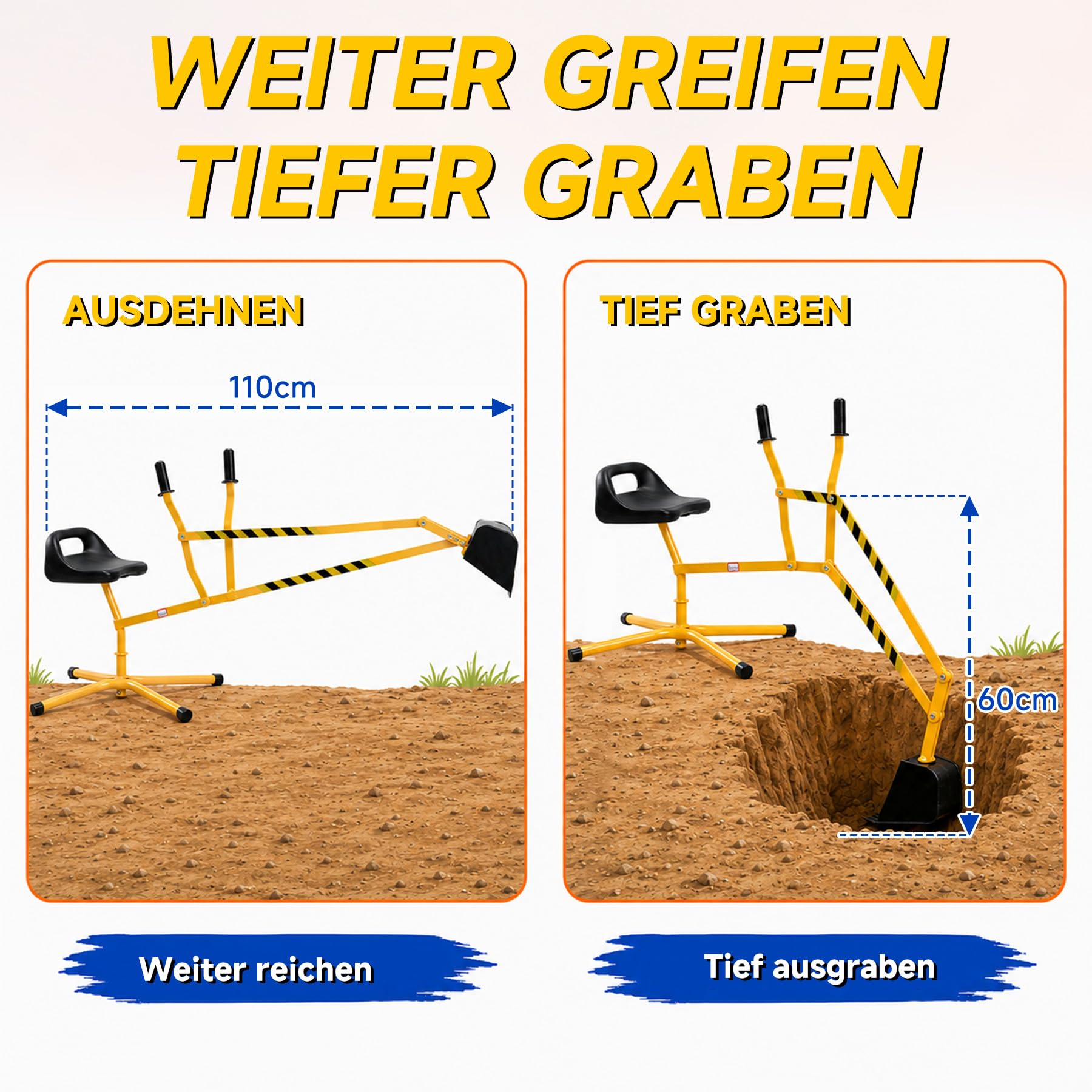Oryxearth Kinderspielzeug Monster Digger ab 18 Monaten – für Strand, Sandkasten, Spielplatz – Hand-Augen-Koordination, kognitive Fähigkeiten und Motorik – einfach für kleine Hände