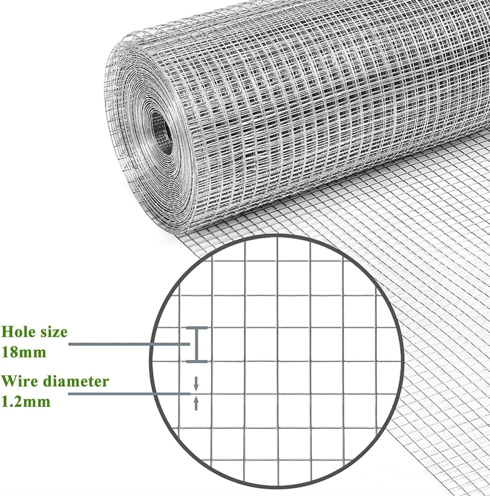 Drahtgitter Edelstahl Gitter Hasenzaun Drahtzaun Maulwurfgitter 1x5m 1x10m 1x15m 304 Edelstahl Drahtgewebe Quadratisch Stahl Maschendraht Filterschutz Gitternetz(Size:1x2m)