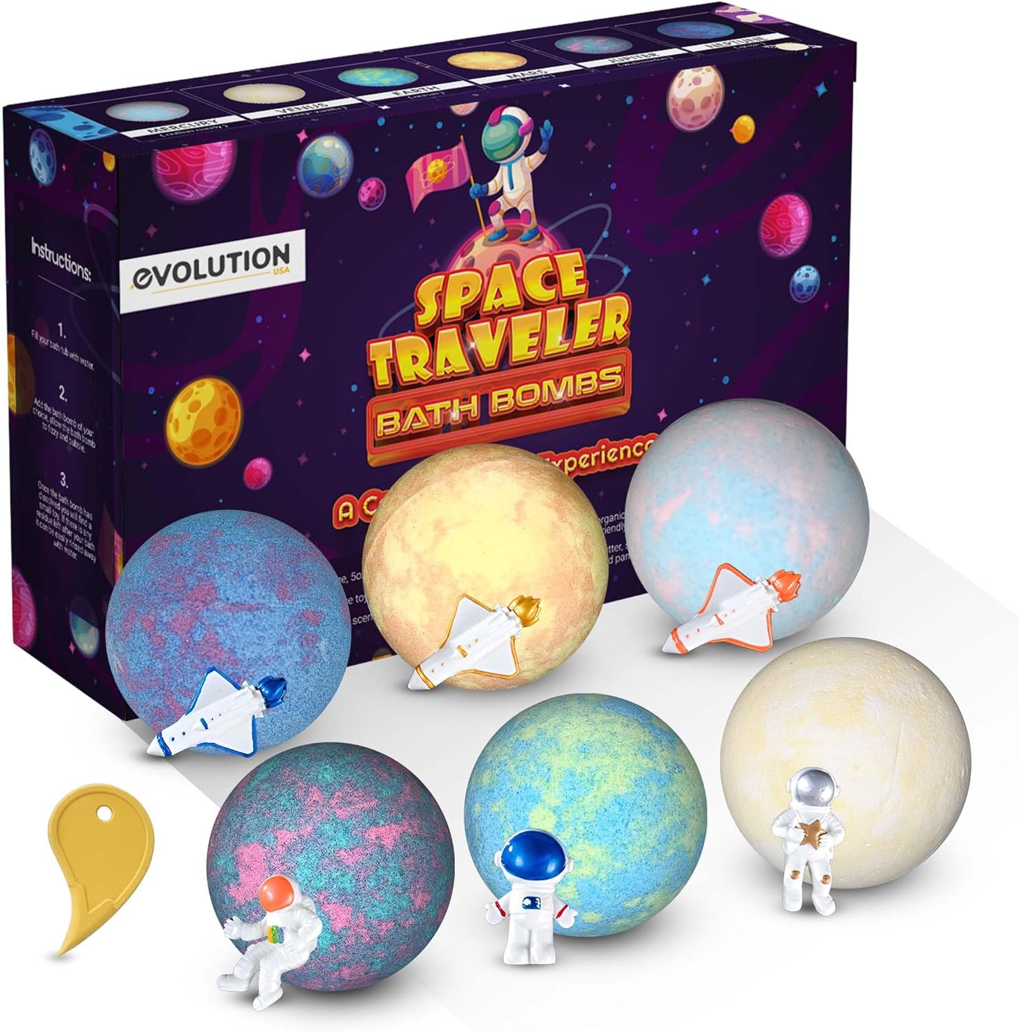 Amazon.com: 6 Space Bath Bombs for Kids, Planet Bath Bombs for Boys 4-8 ...
