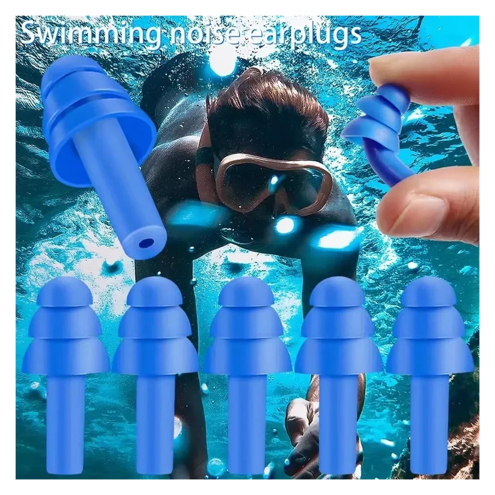 Tappi per le orecchie in silicone impermeabili, cancellazione del rumore, per dormire, nuoto, riutilizzabili (25 paia (50 pezzi)