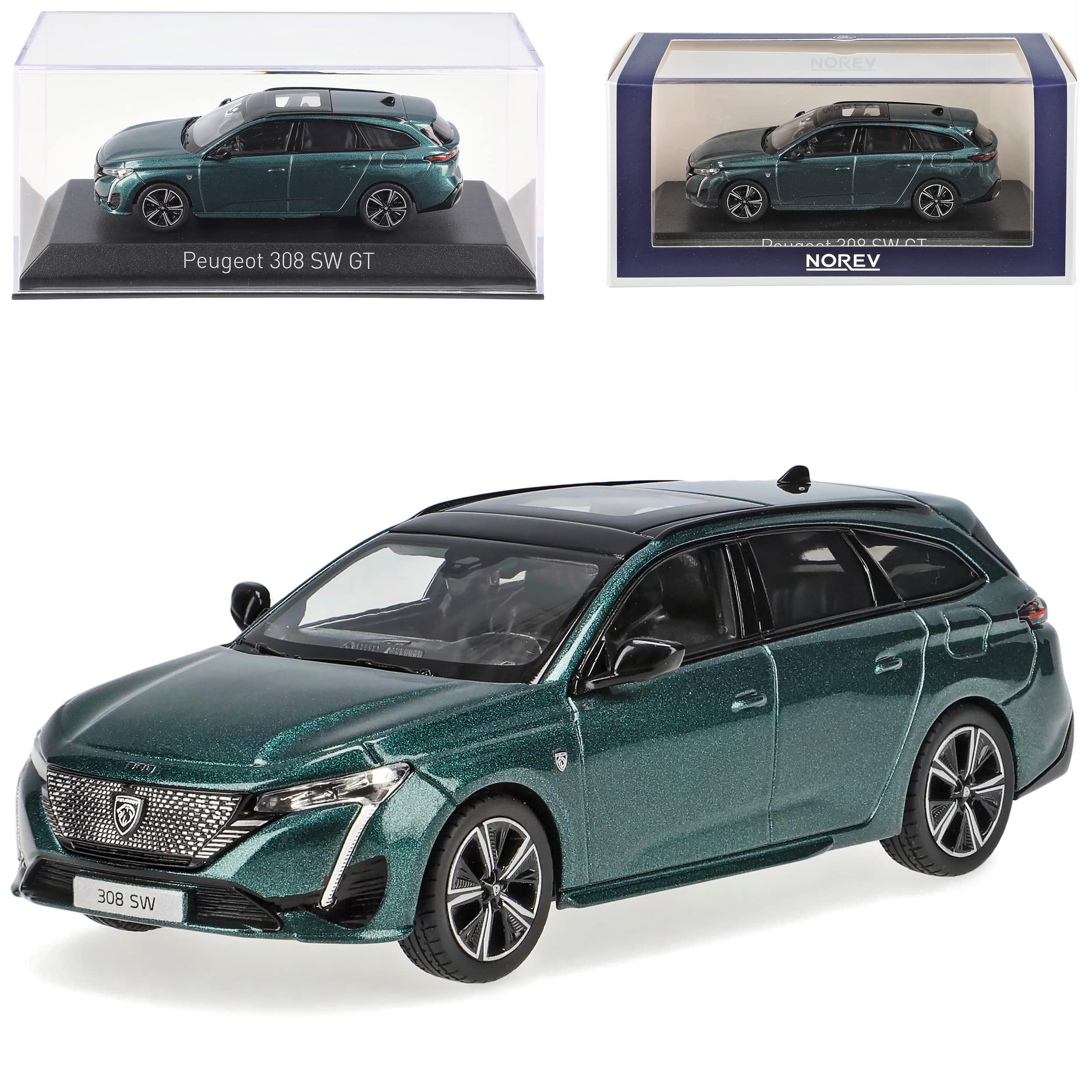 Peugeot 308 III SW Kombi Avatar Blau Grün 3. Generation Ab 2021 1/43 Norev Modell Auto
