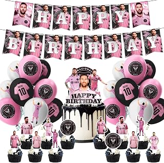 Soccer Star Birthday Party Decoration, Include Happy Birthday Banner, Cake Topper, Latex Balloons, for Soccer Theme Fans, Kids Party Supplies