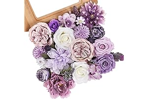 AmyHomie Lifelike Fake Purple Flowers Bundle