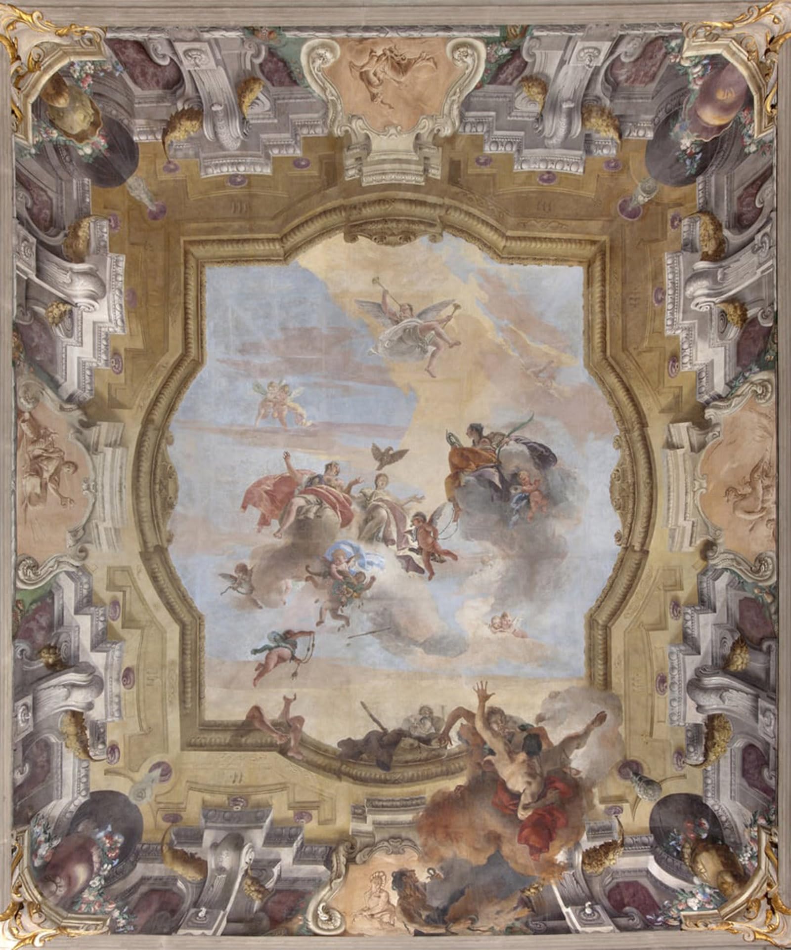 POSTERIIk Vintage Art Print Images Pictures Print the Fall of the Demonstories of Scipio by Battista Tiepolo Modern Colour Posters for Office Home Decor 60x90cm