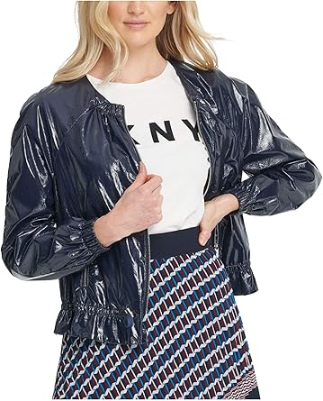 patent leather bomber jacket