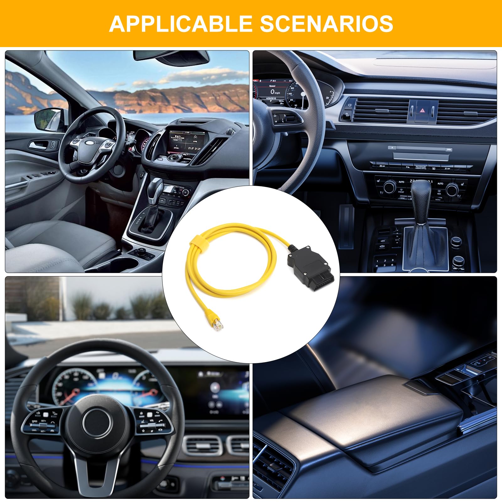 HENGBIRD ENET OBD2 Kabel do BMW serii F Plug & Play Kodowanie z adapterem Ethernet RJ45 E-SYS kompatybilny ICOM Interfejs do ukrytych funkcji pojazdu Profesjonalny kabel diagnostyczny do F20