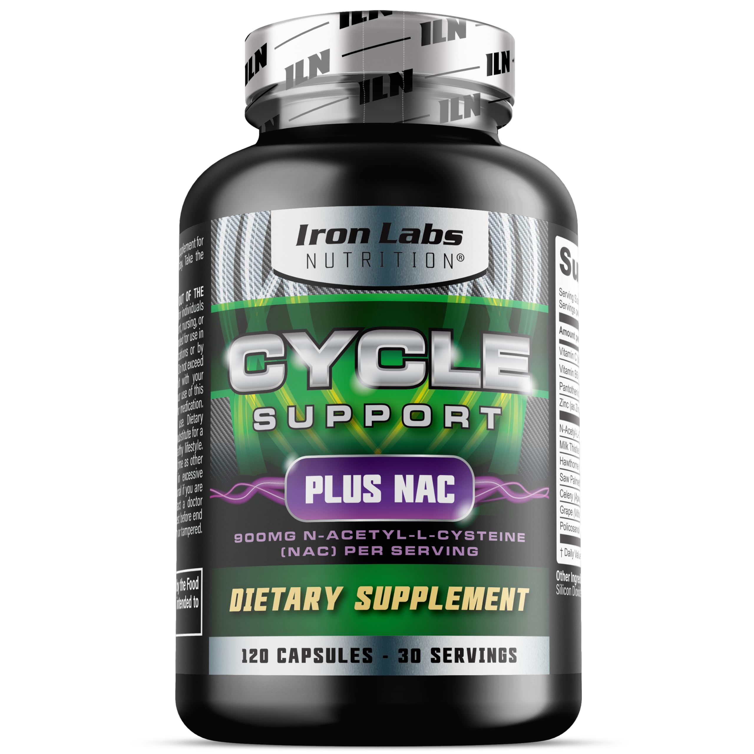 Iron Labs Nutrition Suplemento com NAC, cardo-mariano e saw palmetto, 120 cápsulas