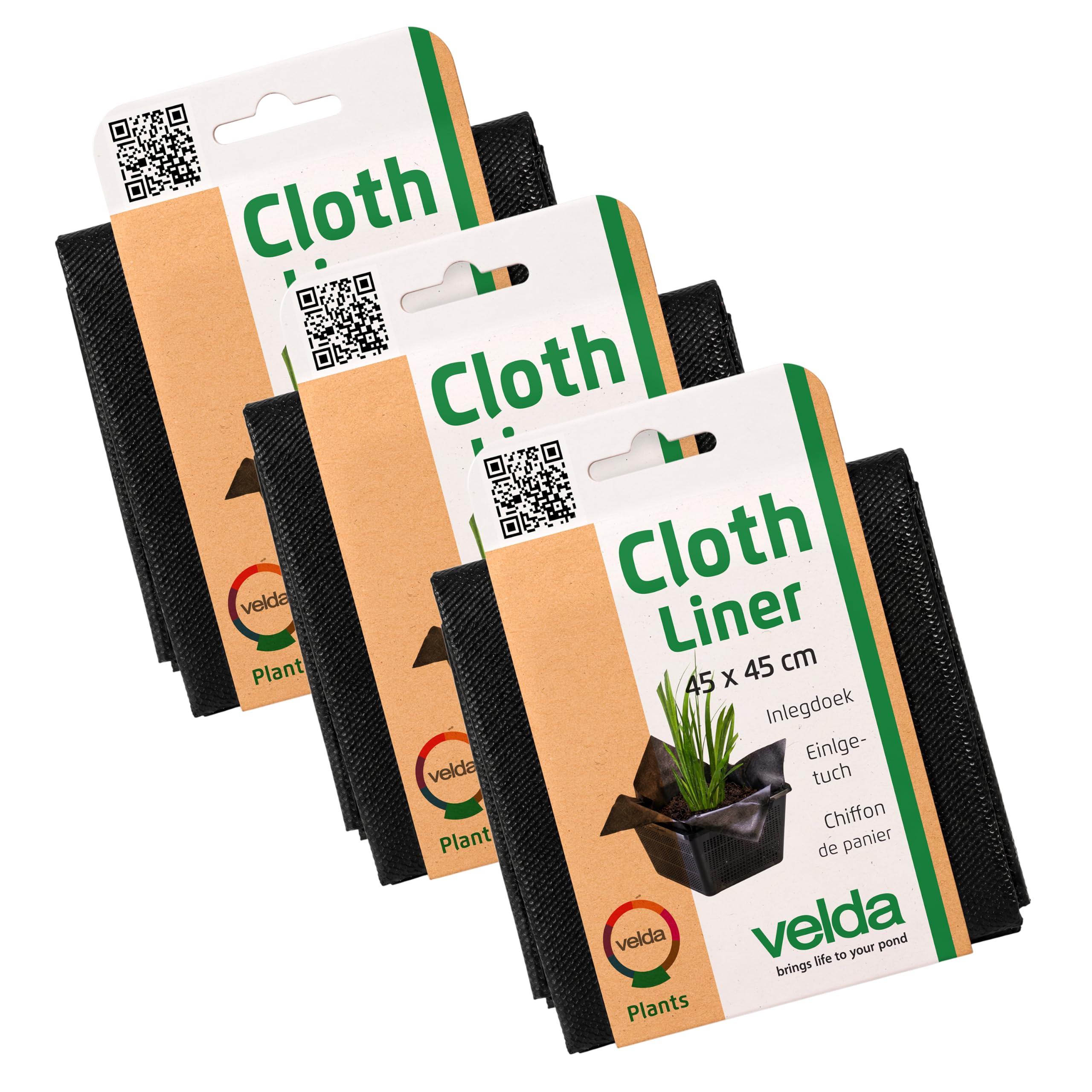 Velda Black Plant Basket Liners 45 X 45Cm (3 Pack) - Durable Pond Planter Lining Cloth - Basket Liners For Plants & Pond Baskets - Water Permeable