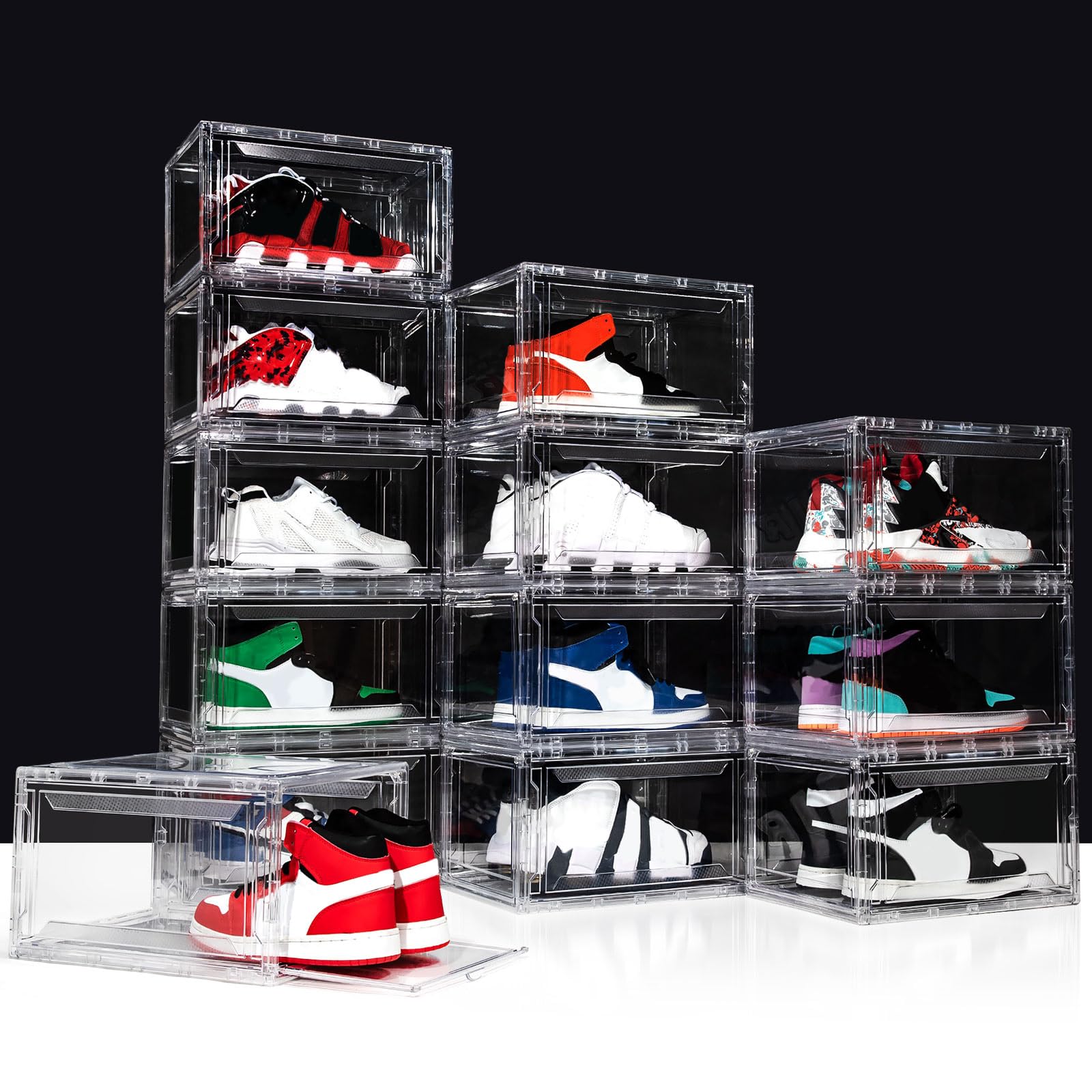 Upgraded 12 Pack Shoe Box Acrylic Clear Shoe Boxes Drop