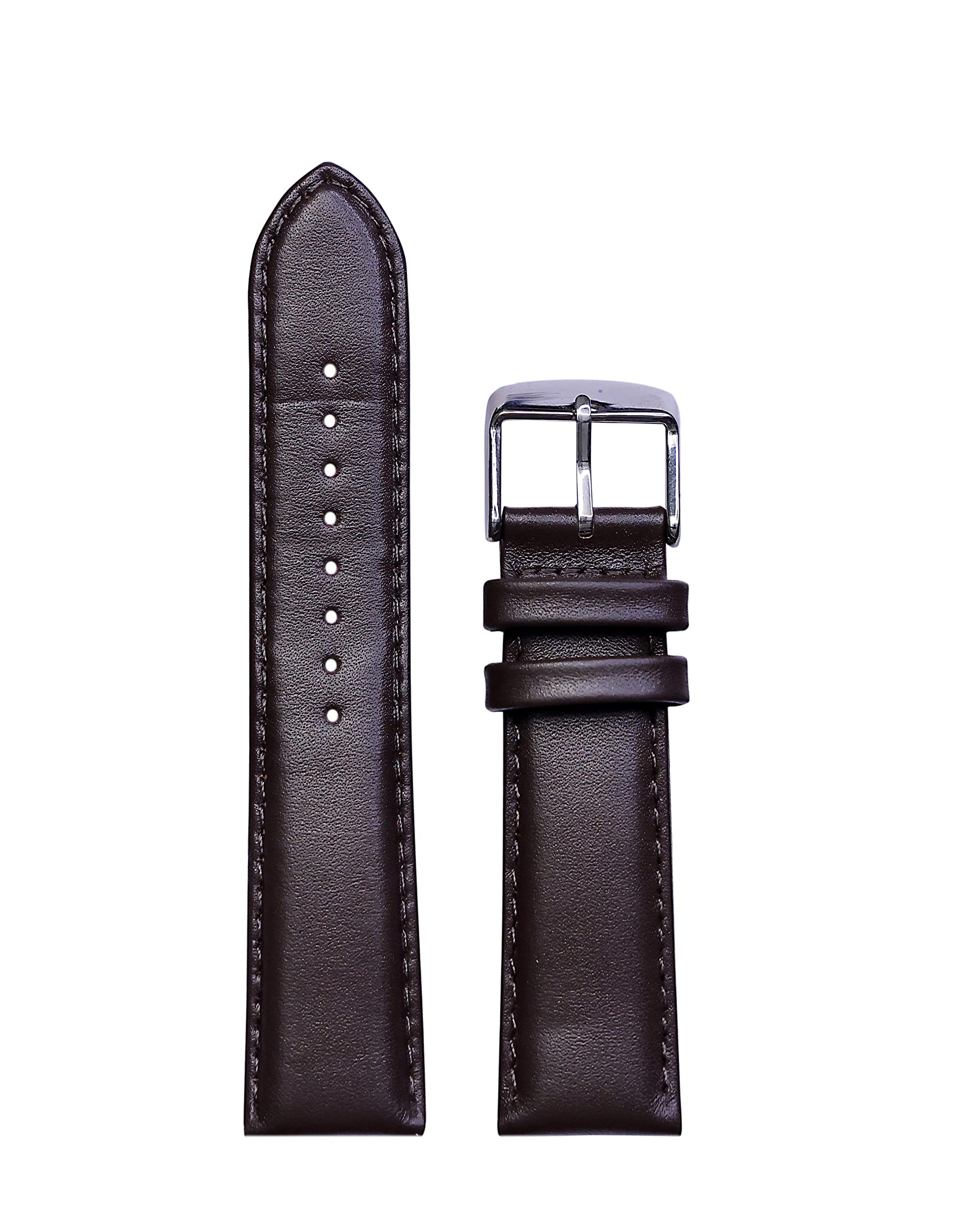 EXOR BRUNEI Watch Leather Strap BROWN Colour with MATCH Stich HALF DUKE Finish 24MM Size (B0BR84244J) Amazon Price History, Amazon Price Tracker