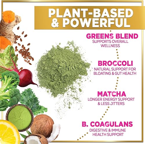 Miniatura 6 de Greens Blend Superfood - Mezcla de batidos en polvo Super Greens para apoyo energético y de salud digestiva con probióticos, espirulina orgánica,